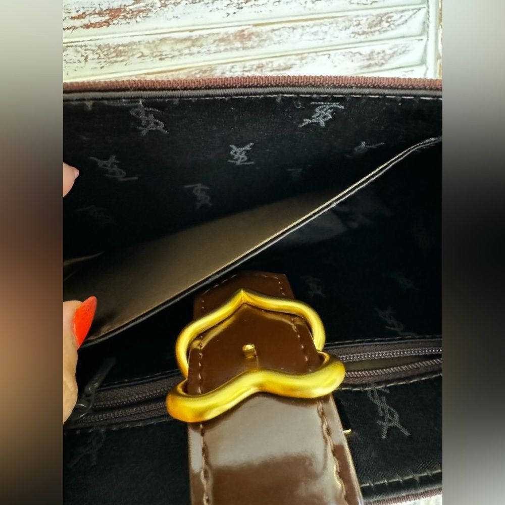 AUTH YSL VINTAGE BURGUNDY BAG