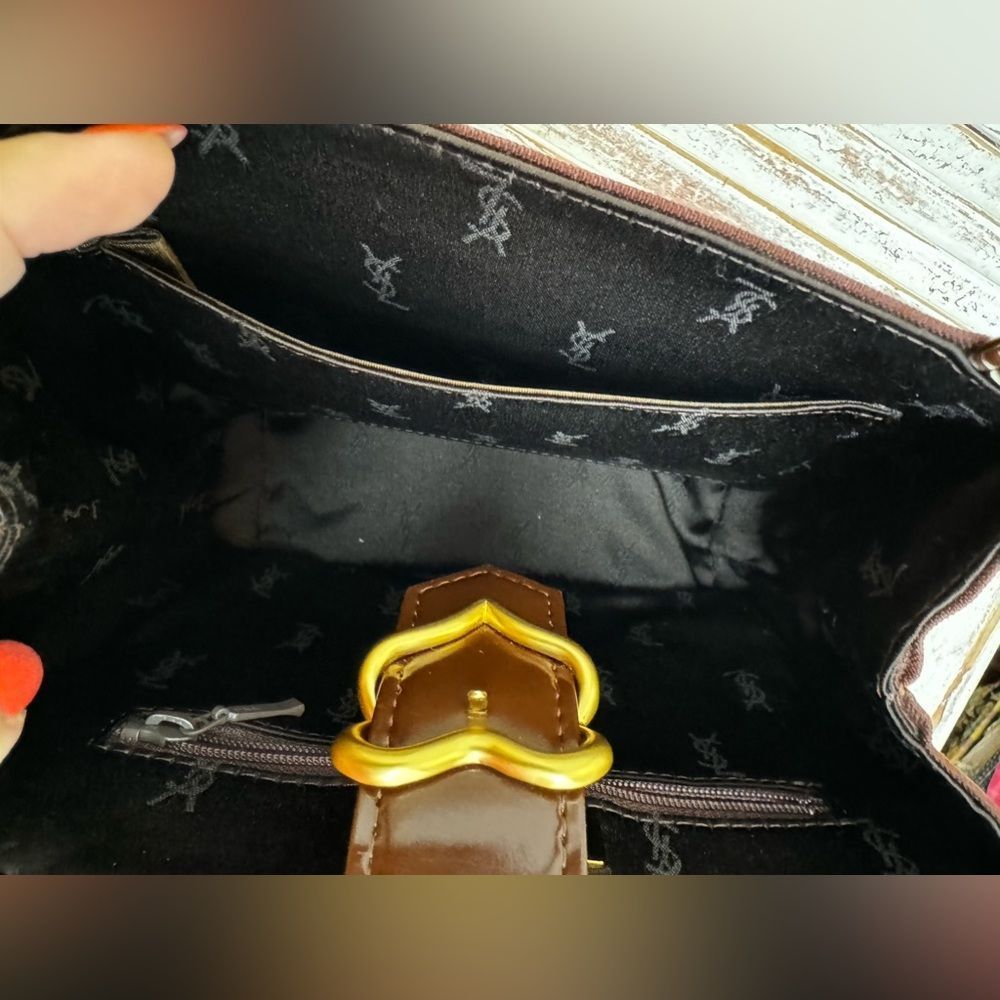 AUTH YSL VINTAGE BURGUNDY BAG