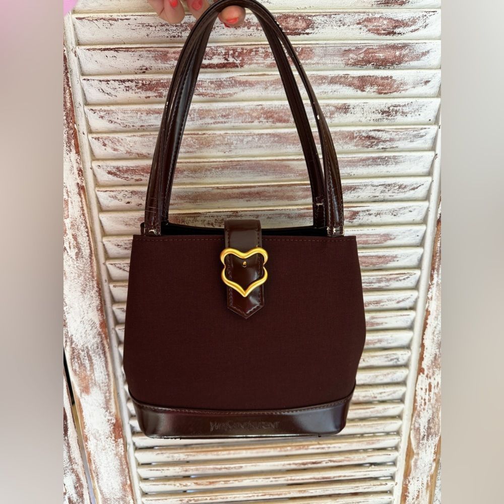 AUTH YSL VINTAGE BURGUNDY BAG