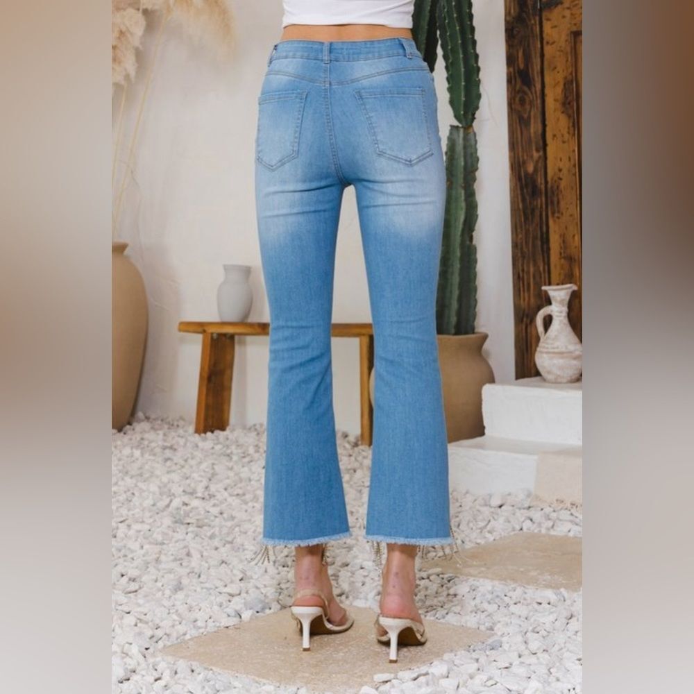 ANKLE LENGTH WITH RHINESTONE DENIM