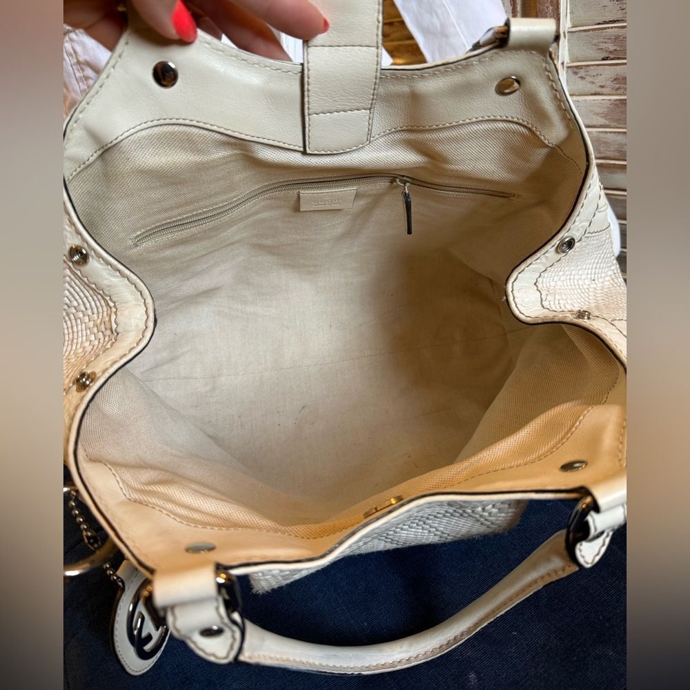 AUTH GUCCI HANDBAG WHITE