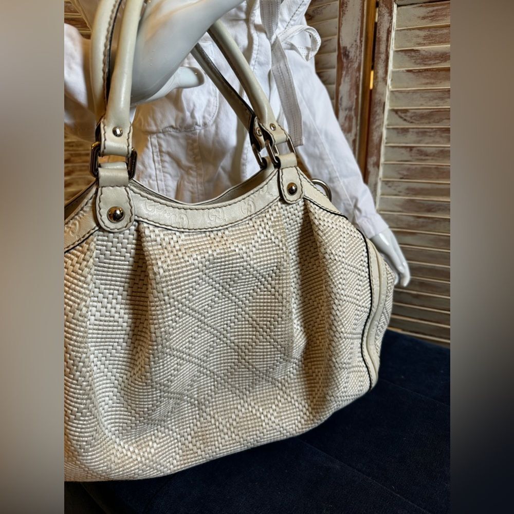 AUTH GUCCI HANDBAG WHITE