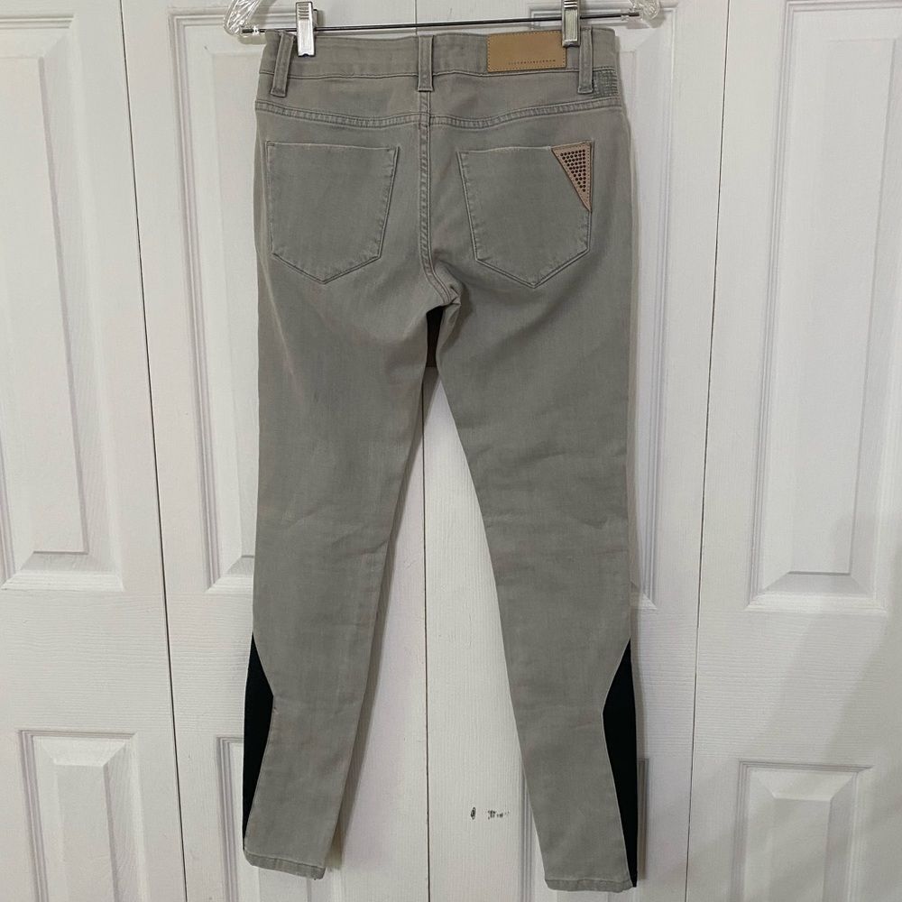 NWT ASO VICTORIA BECKHAM Distressed Diamond Panel Skinny Jeans 25 Celeb