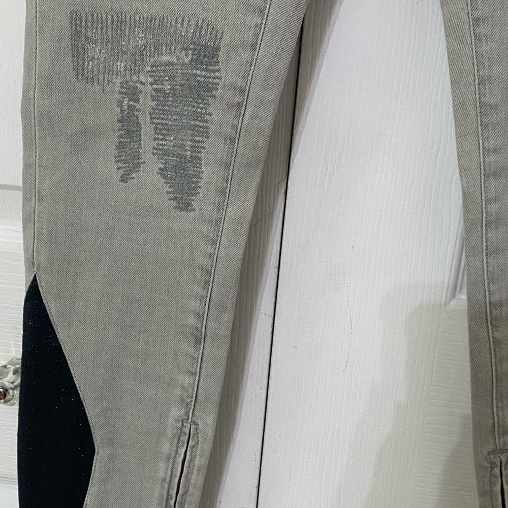 NWT ASO VICTORIA BECKHAM Distressed Diamond Panel Skinny Jeans 25 Celeb