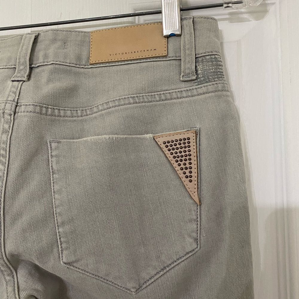 NWT ASO VICTORIA BECKHAM Distressed Diamond Panel Skinny Jeans 25 Celeb