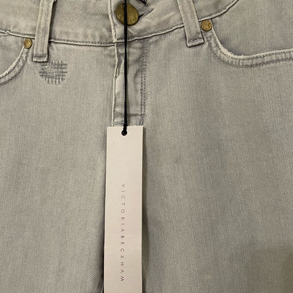 NWT ASO VICTORIA BECKHAM Distressed Diamond Panel Skinny Jeans 25 Celeb