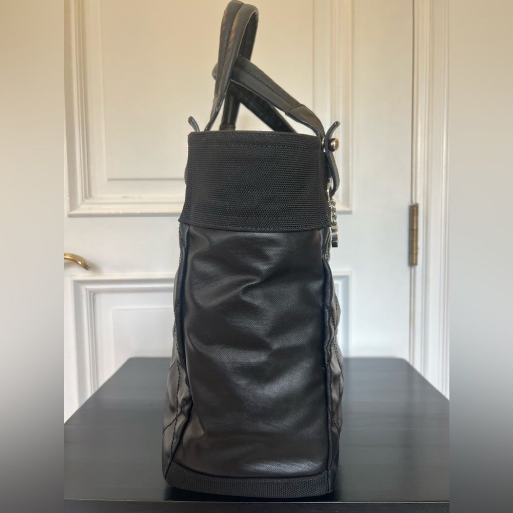 AUTH CHANEL BIARRITZ MM TOTE BAG IN BLACK