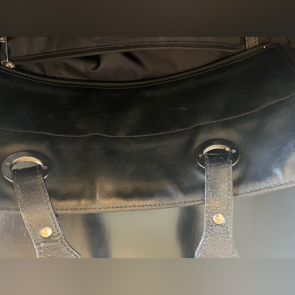 AUTH CHANEL BIARRITZ MM TOTE BAG IN BLACK