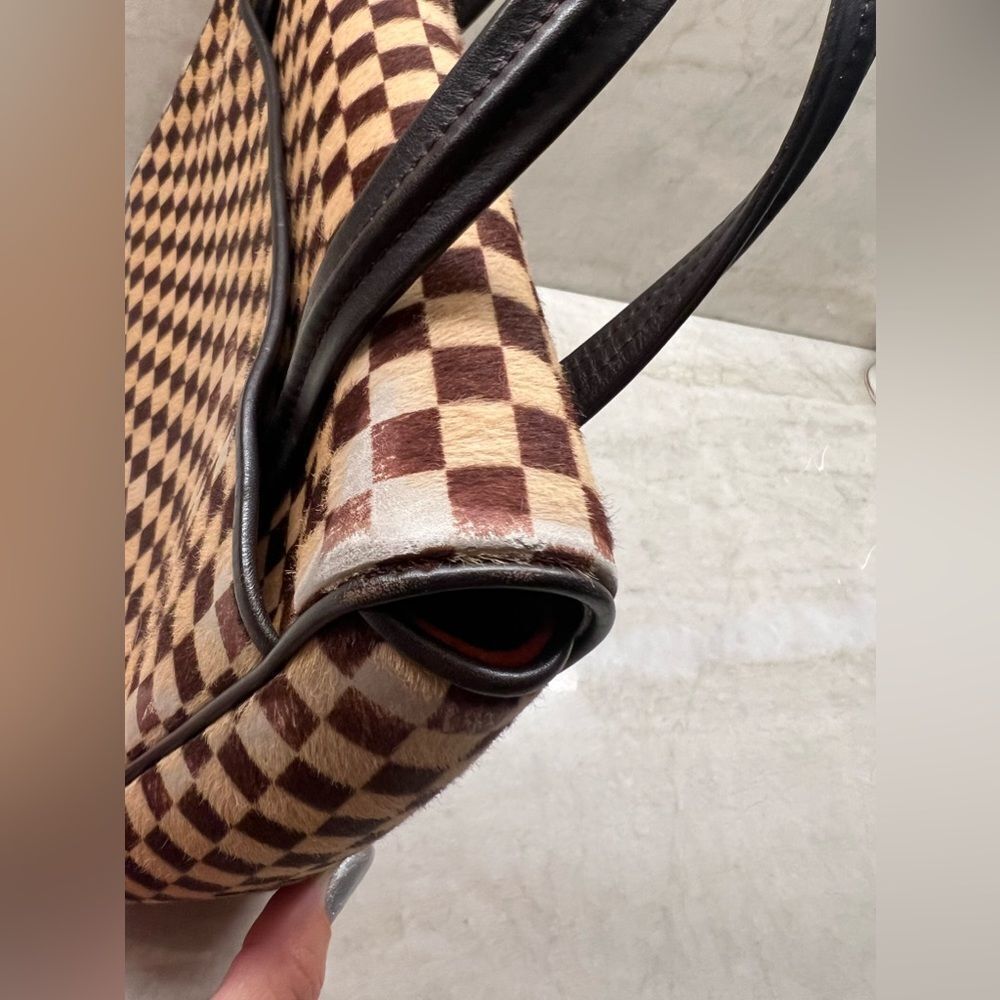 AUTH LOUIS VUITTON DAMIER SAUVAGE PONY HAIR BAG