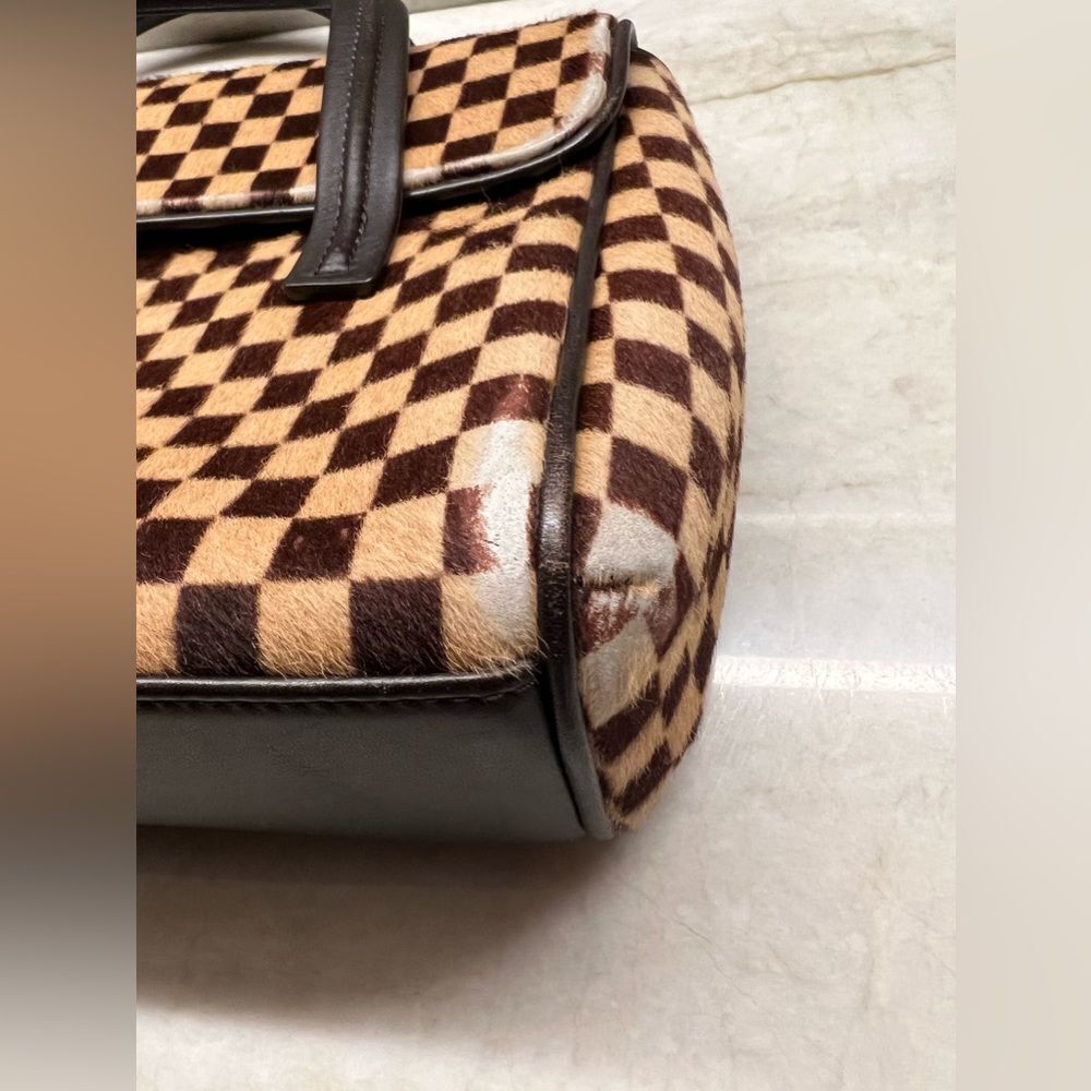 AUTH LOUIS VUITTON DAMIER SAUVAGE PONY HAIR BAG