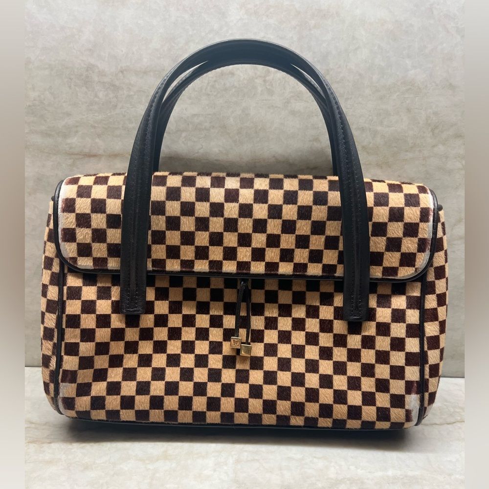 AUTH LOUIS VUITTON DAMIER SAUVAGE PONY HAIR BAG