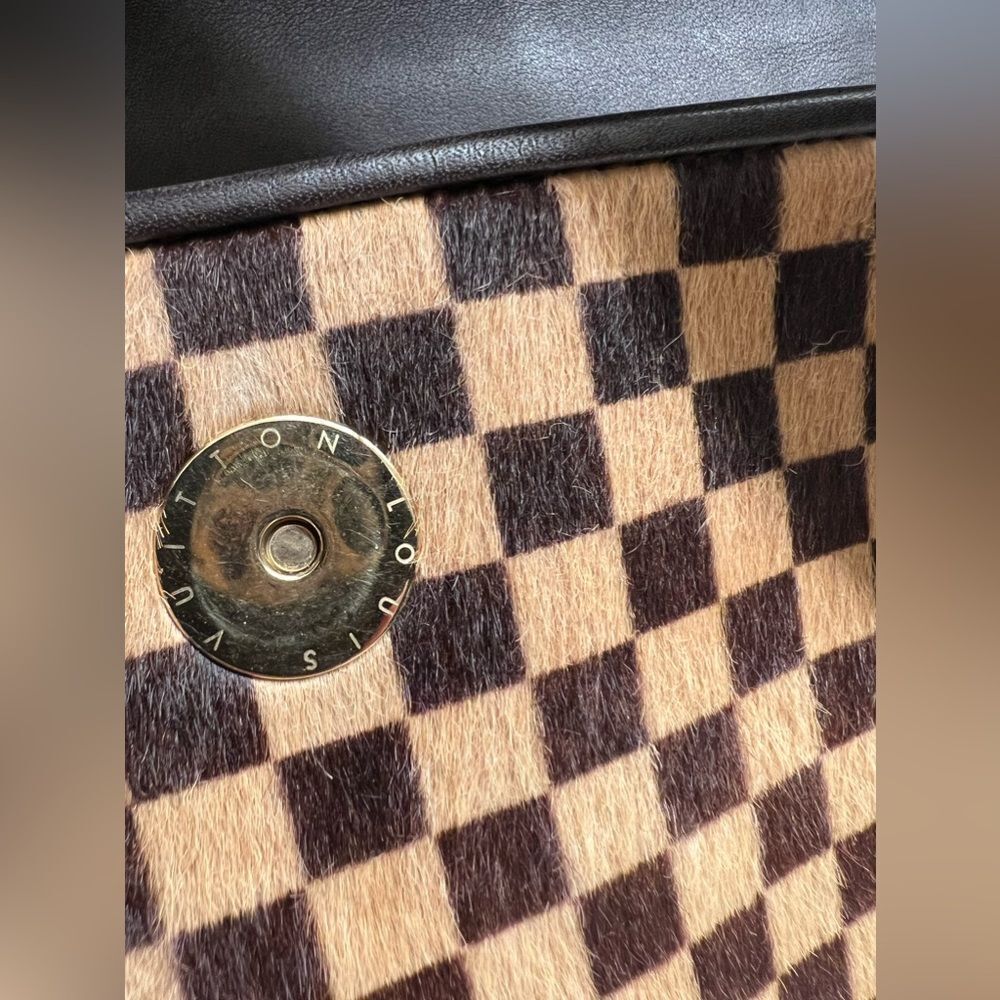 AUTH LOUIS VUITTON DAMIER SAUVAGE PONY HAIR BAG