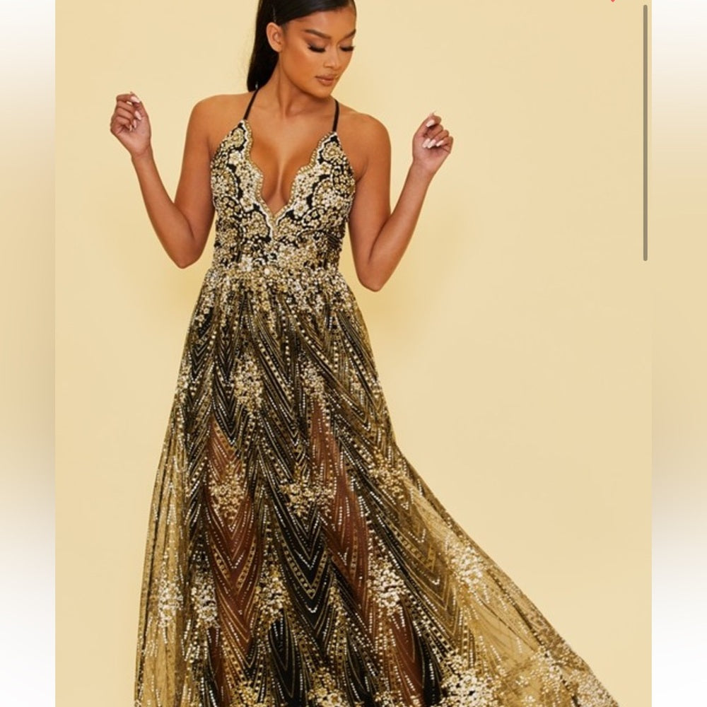 GABBY GLITTER FLORALS DRESS