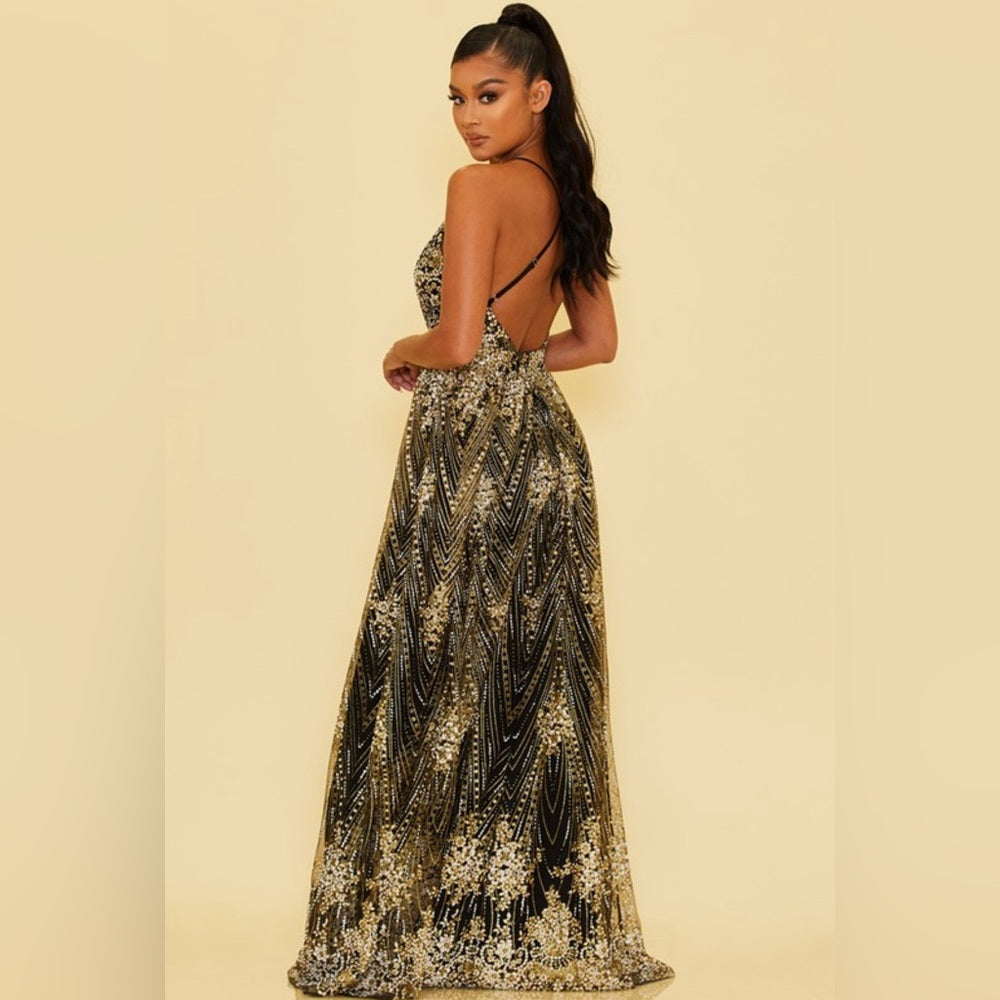 GABBY GLITTER FLORALS DRESS