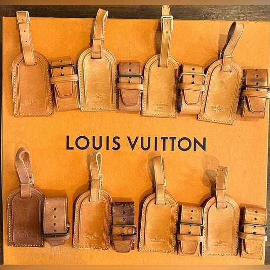 AUTHENTIC LOUIS VUITTON LUGGAGE TAGS WITH POIGNE BELT