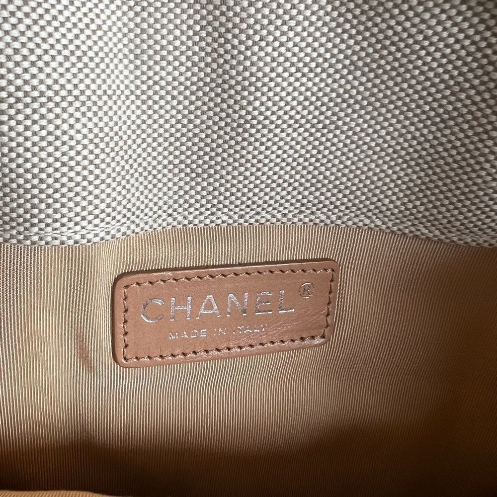 AUTH CHANEL VINTAGE CANVAS TOTE BAG