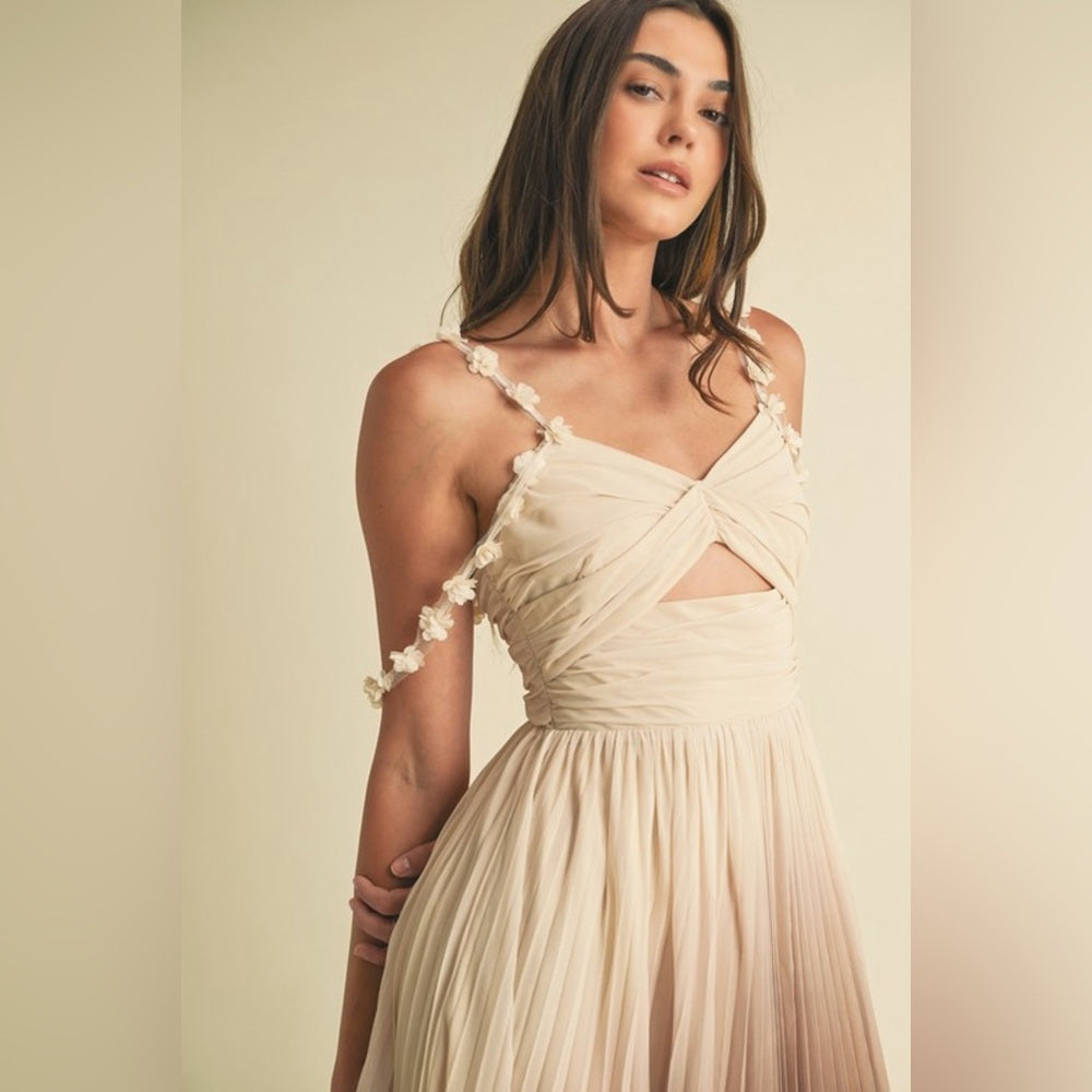OMBRÉ PLEATED MAXI DRESS