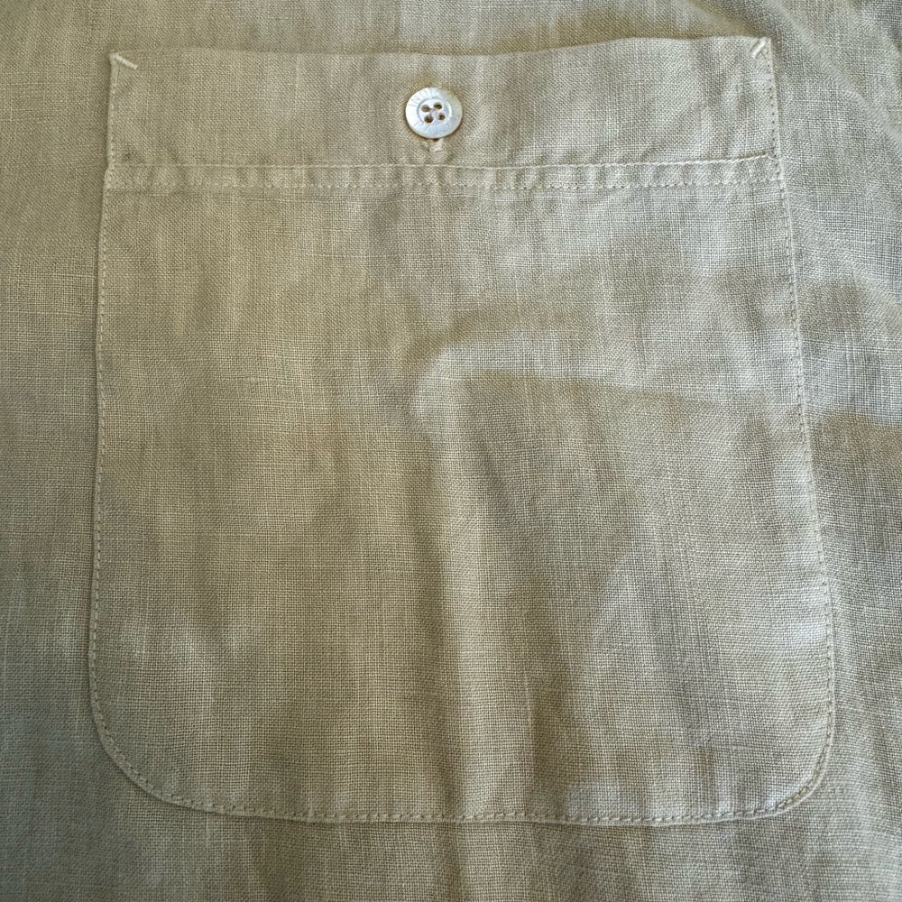 Men's 100% Linen Yellow Shirt