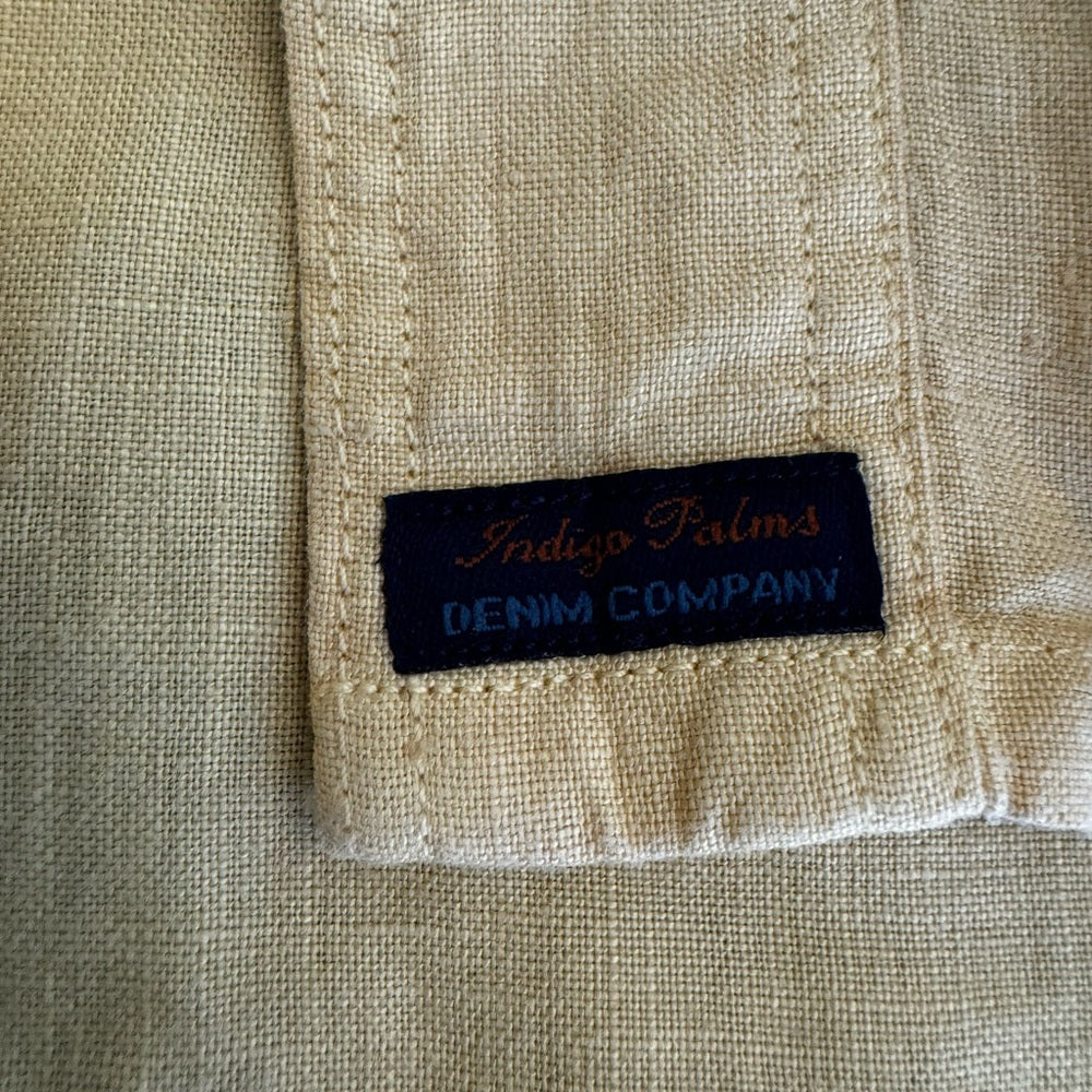 Men's 100% Linen Yellow Shirt