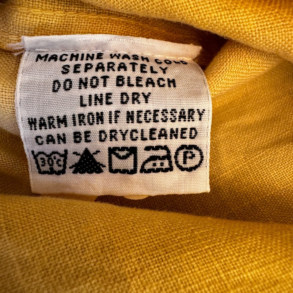 Men's 100% Linen Yellow Shirt