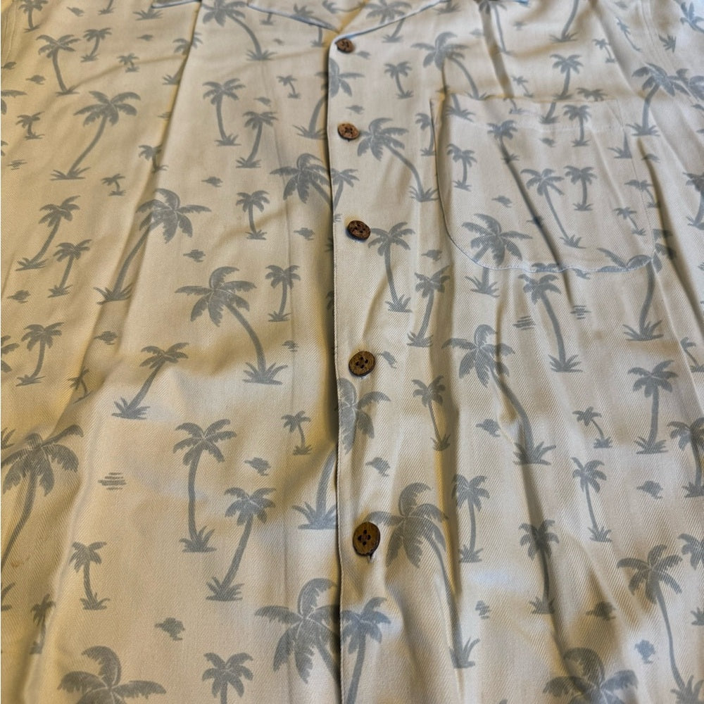 Paradise Coves Men's White Palm Tree Print Shirt