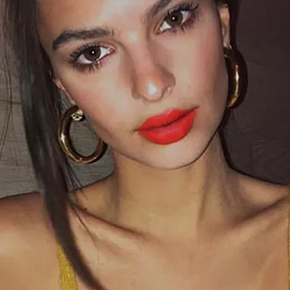 NEW 18K GOLD PUNK HOOP EARRINGS