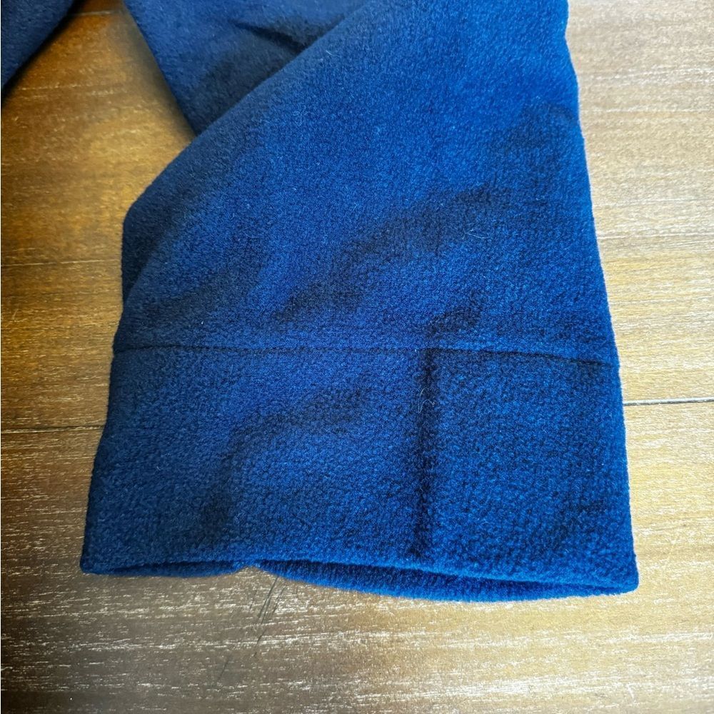 Navy Blue Wrap-Style V-Neck Jacket