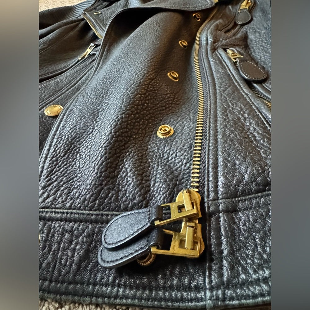 Burberry Black Leather Biker Jacket