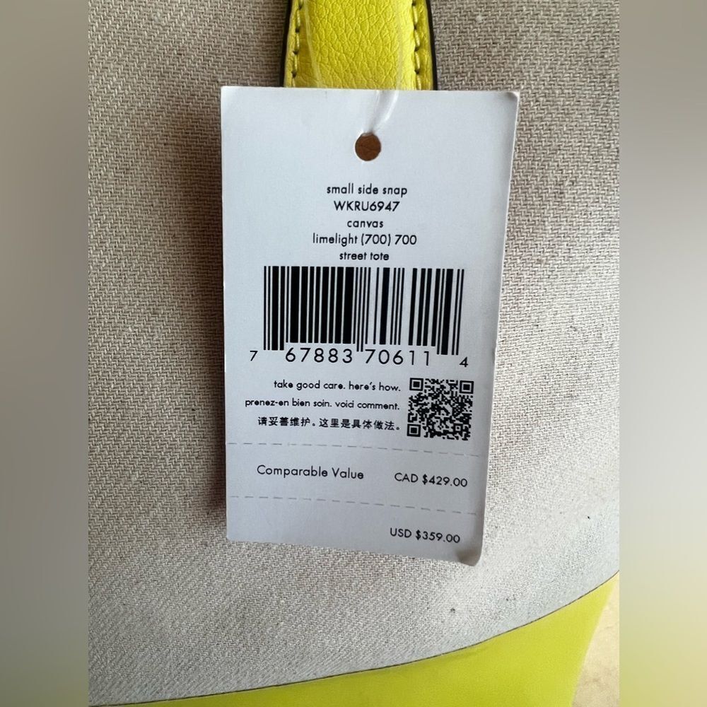 BNWT!!! KATE SPADE TOTE- Yellow
