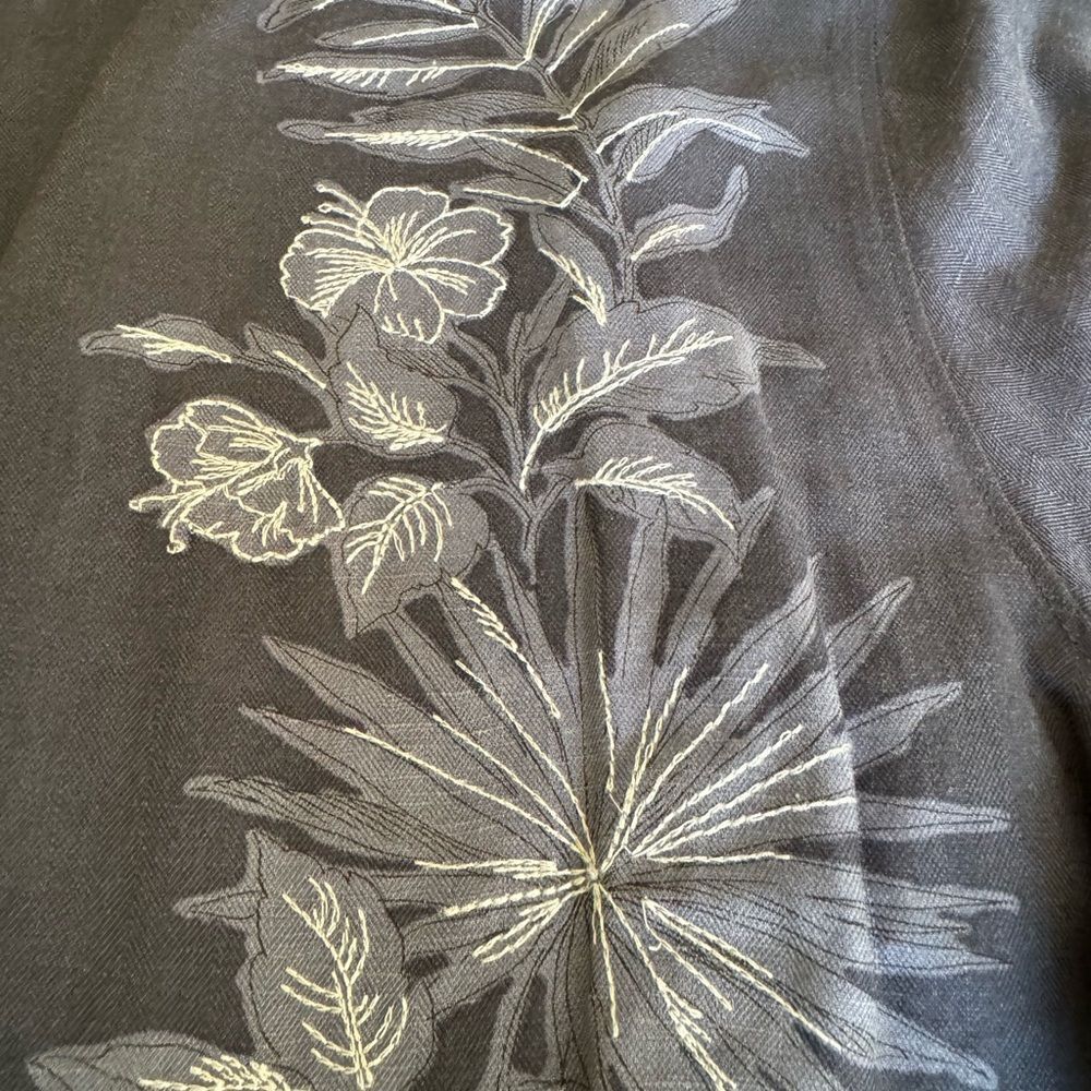 Tommy Bahama Men's Navy Floral Embroidered Shirt
