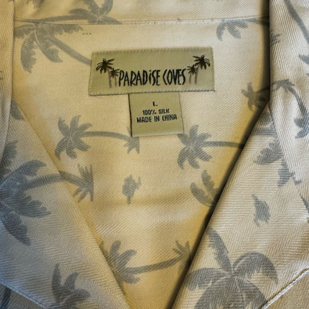 Paradise Coves Men's White Palm Tree Print Shirt