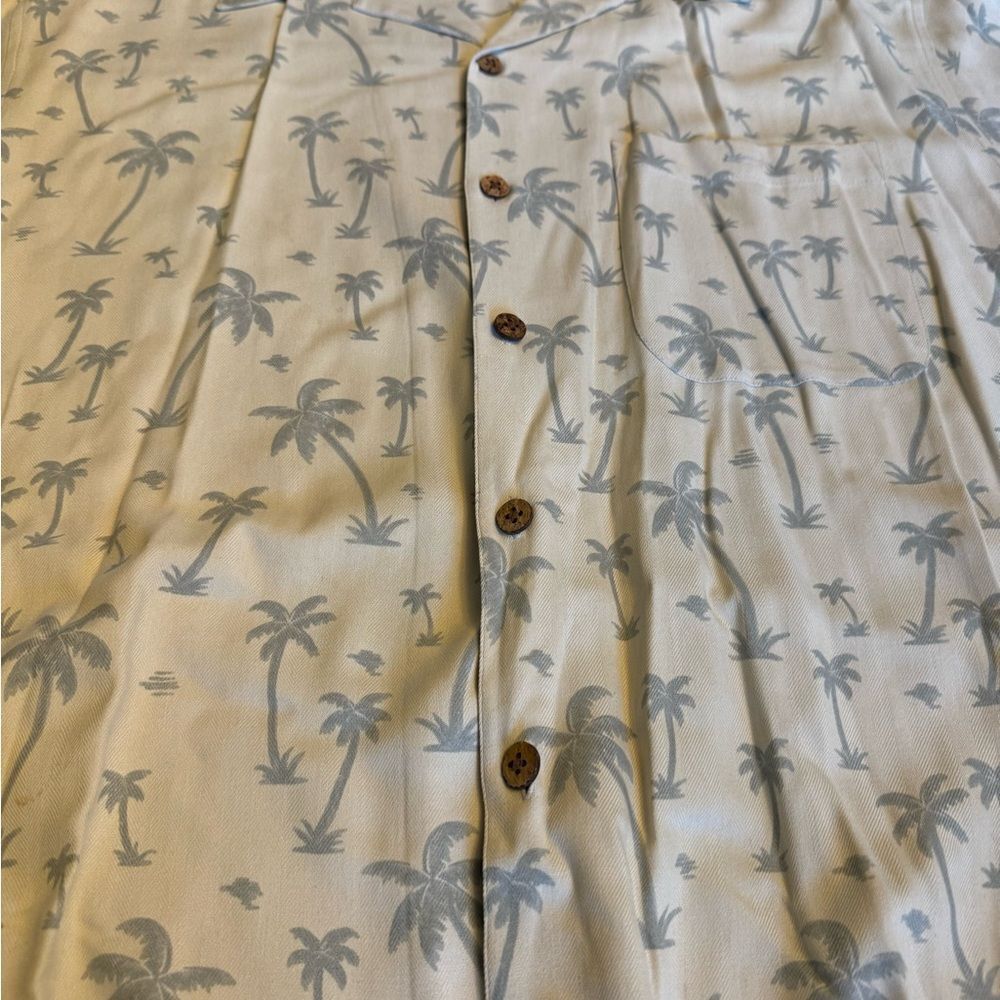 Paradise Coves Men's White Palm Tree Print Shirt