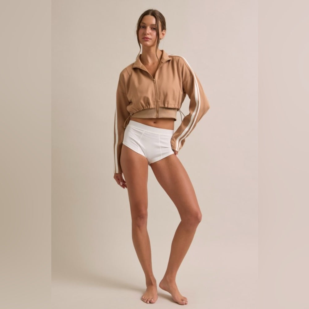 501. Jacket and Track Pant Suit Set- TAN