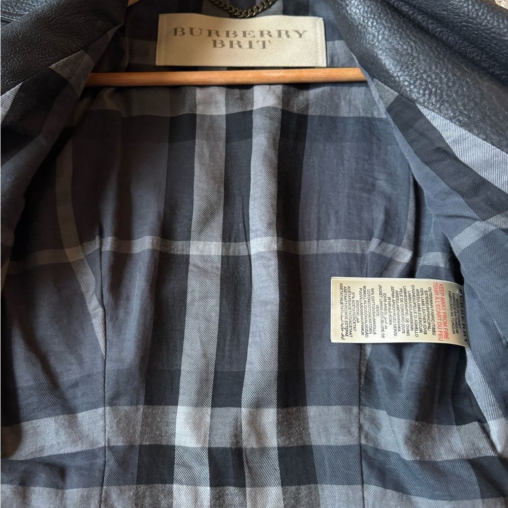 Burberry Black Leather Biker Jacket
