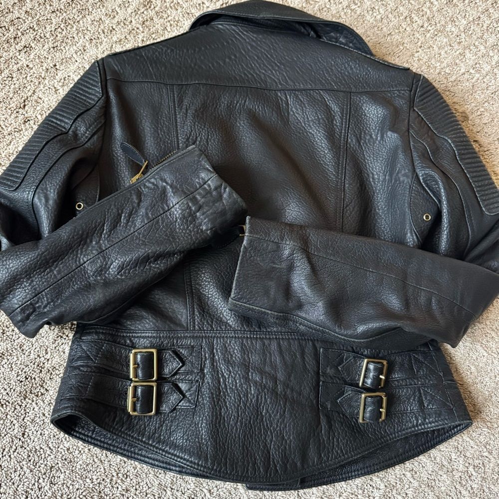 Burberry Black Leather Biker Jacket