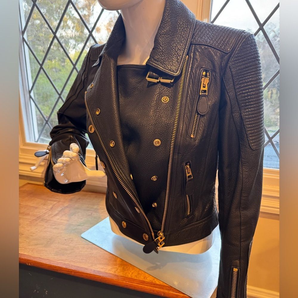 Burberry Black Leather Biker Jacket