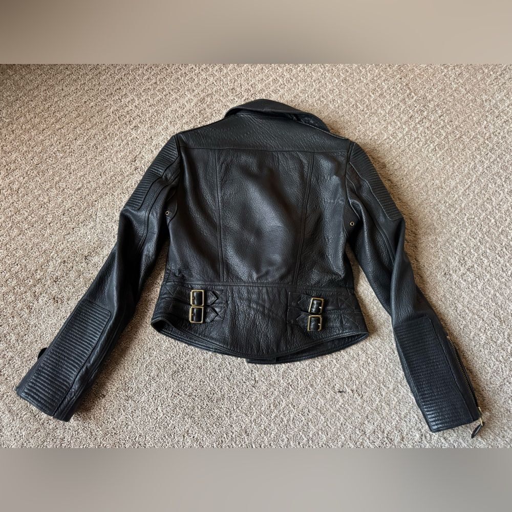 Burberry Black Leather Biker Jacket