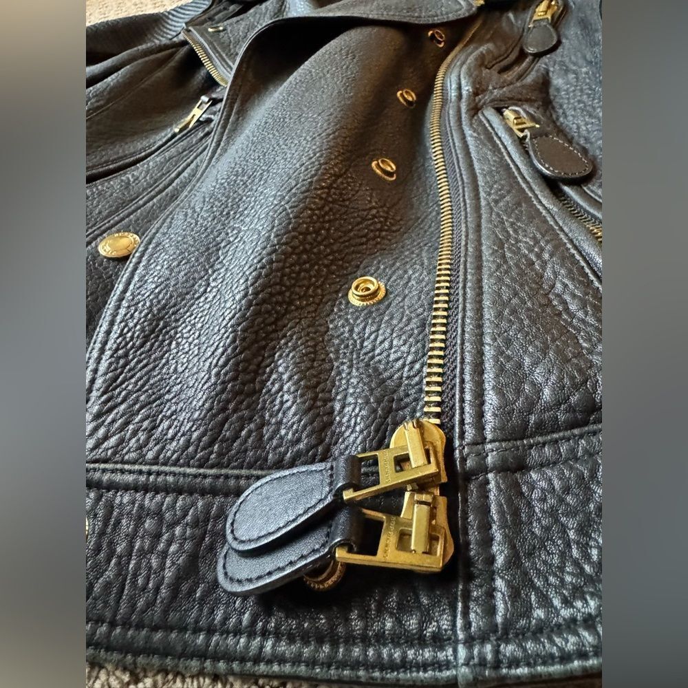 Burberry Black Leather Biker Jacket