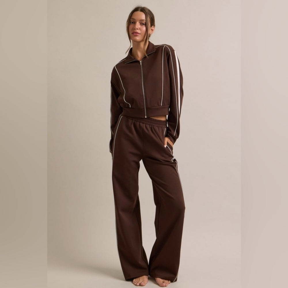 Pamela Pants & Sweatsuit Set- Brown