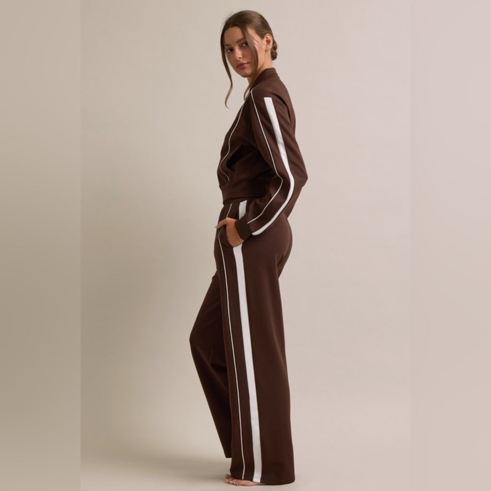 Pamela Pants & Sweatsuit Set- Brown