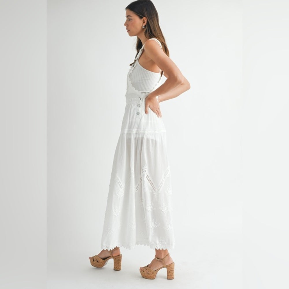 Eyelet Lace Overall Jumpsuit