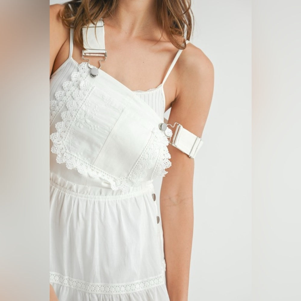 Eyelet Lace Overall Jumpsuit