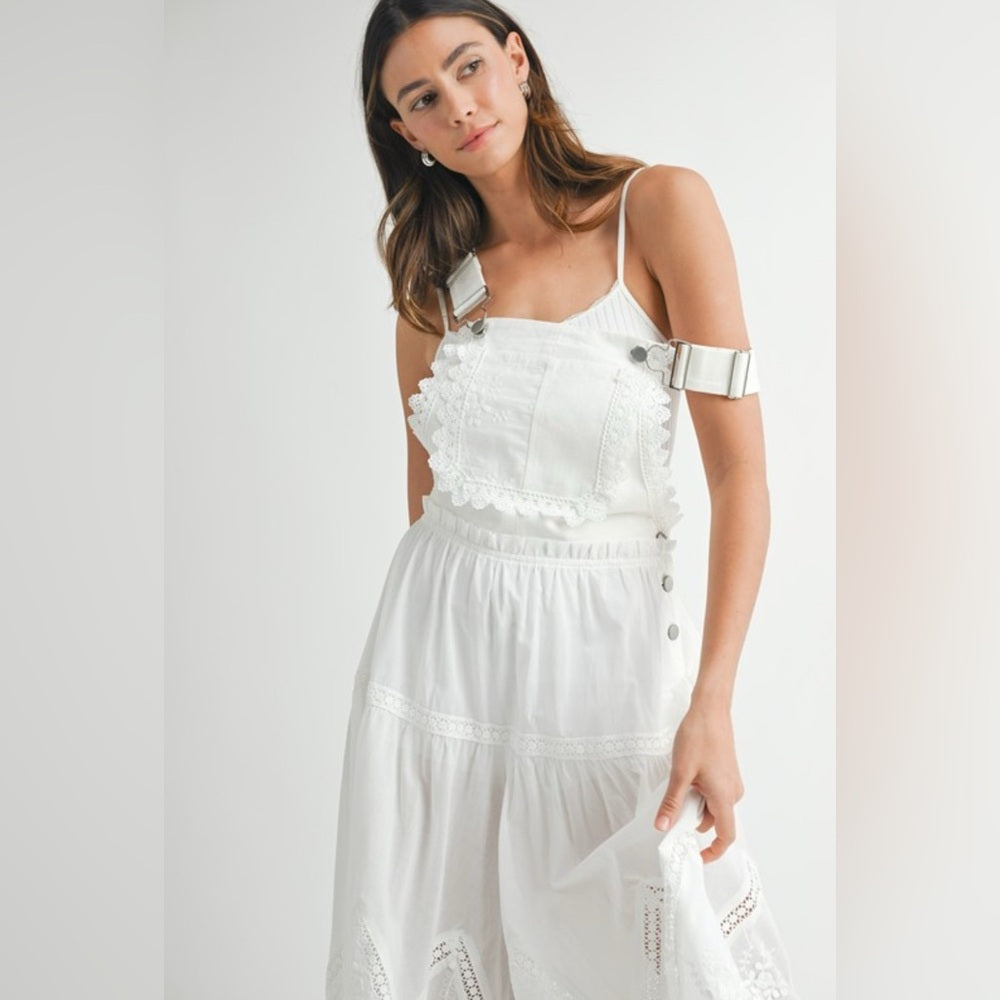 Eyelet Lace Overall Jumpsuit