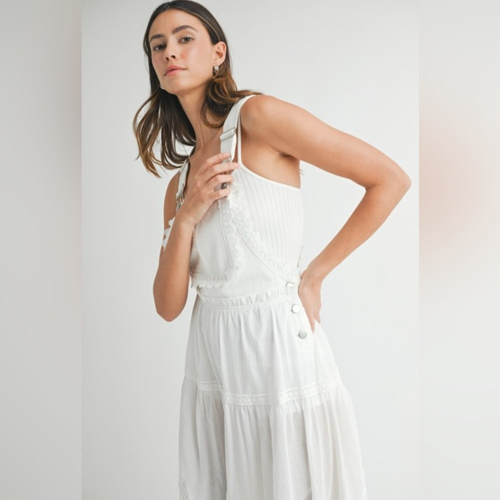 Eyelet Lace Overall Jumpsuit