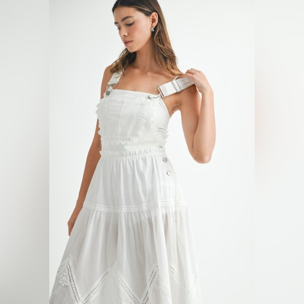 Eyelet Lace Overall Jumpsuit