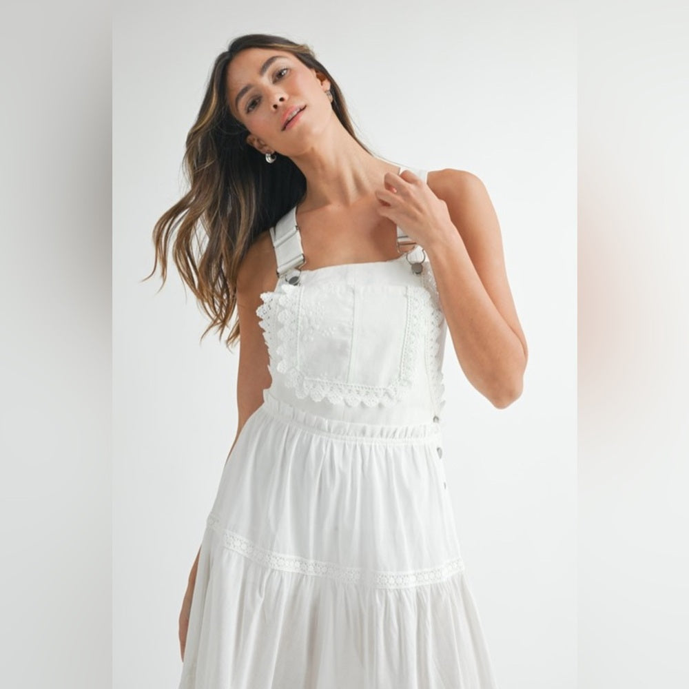 Eyelet Lace Overall Jumpsuit