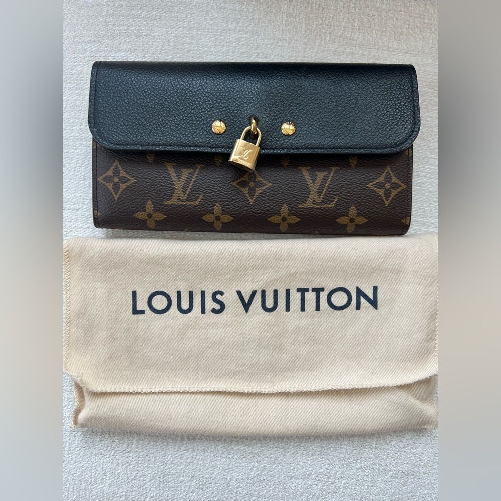876. Louis Vuitton Black and Brown Monogram Wallet