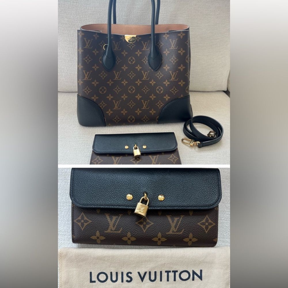 876. Louis Vuitton Black and Brown Monogram Wallet