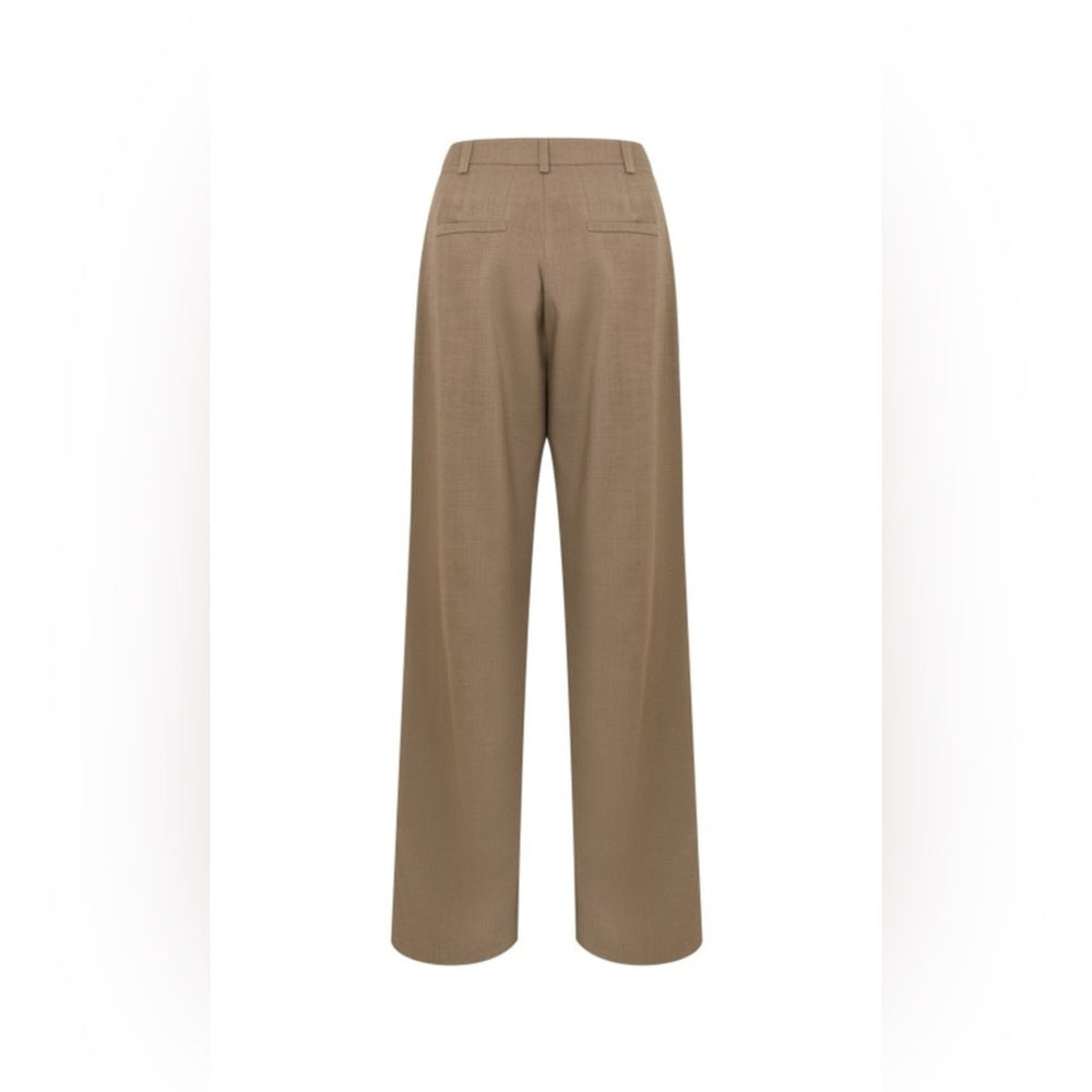 Elegant Tan Wide-Leg Women's Pants