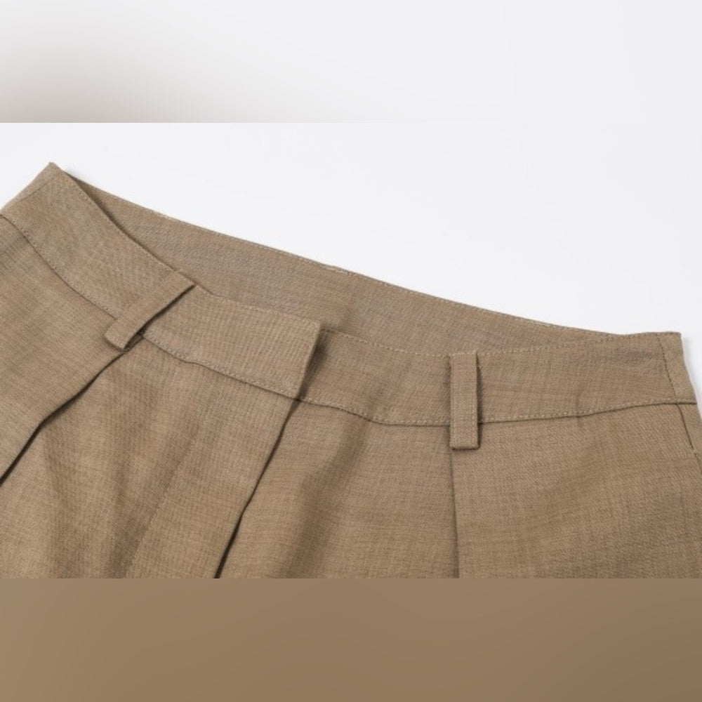 Elegant Tan Wide-Leg Women's Pants